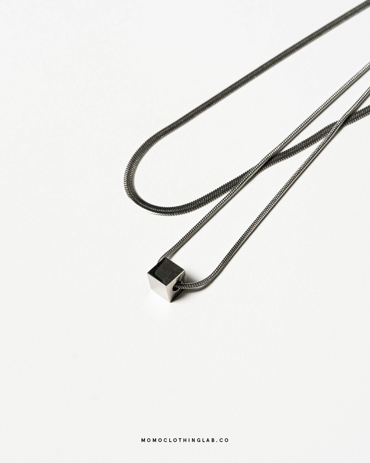 #現貨 (ACCN575) 鋼項鍊 極簡方塊蛇骨項鍊組