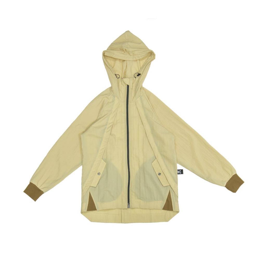 後開叉剪接夾克-卡其