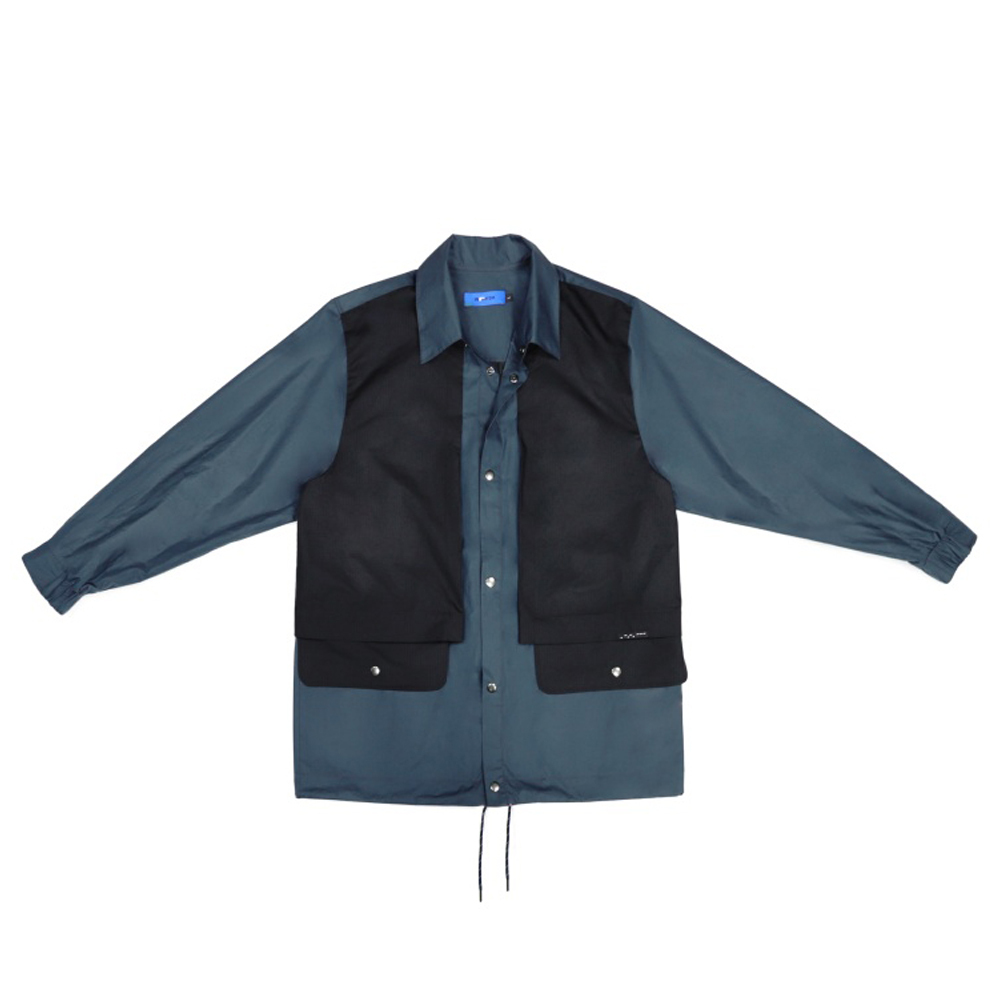 前後活片通風夾克-藍