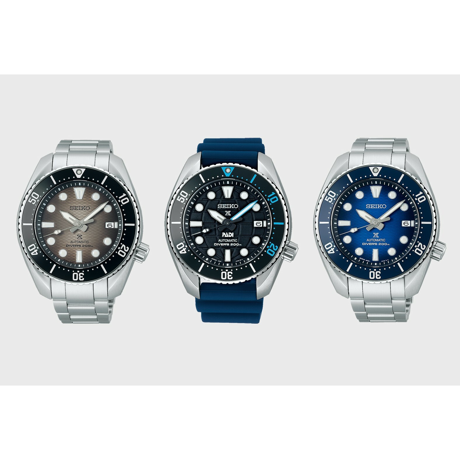 Seiko Prospex Automatic Diver's 200m Sumo SBDC175 SPB321J1 Blue / SBDC177 SPB323J1 Grey / SBDC179 SPB325J1 PADI