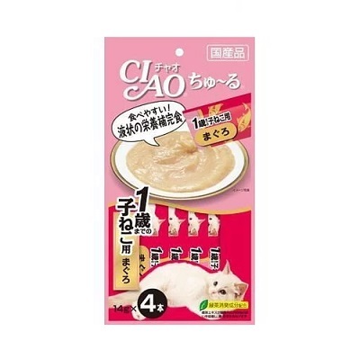 CIAO 一歲幼貓用 吞拿魚醬 (14gx4支裝) 【$100 X 7 包】【可混合其他口味】