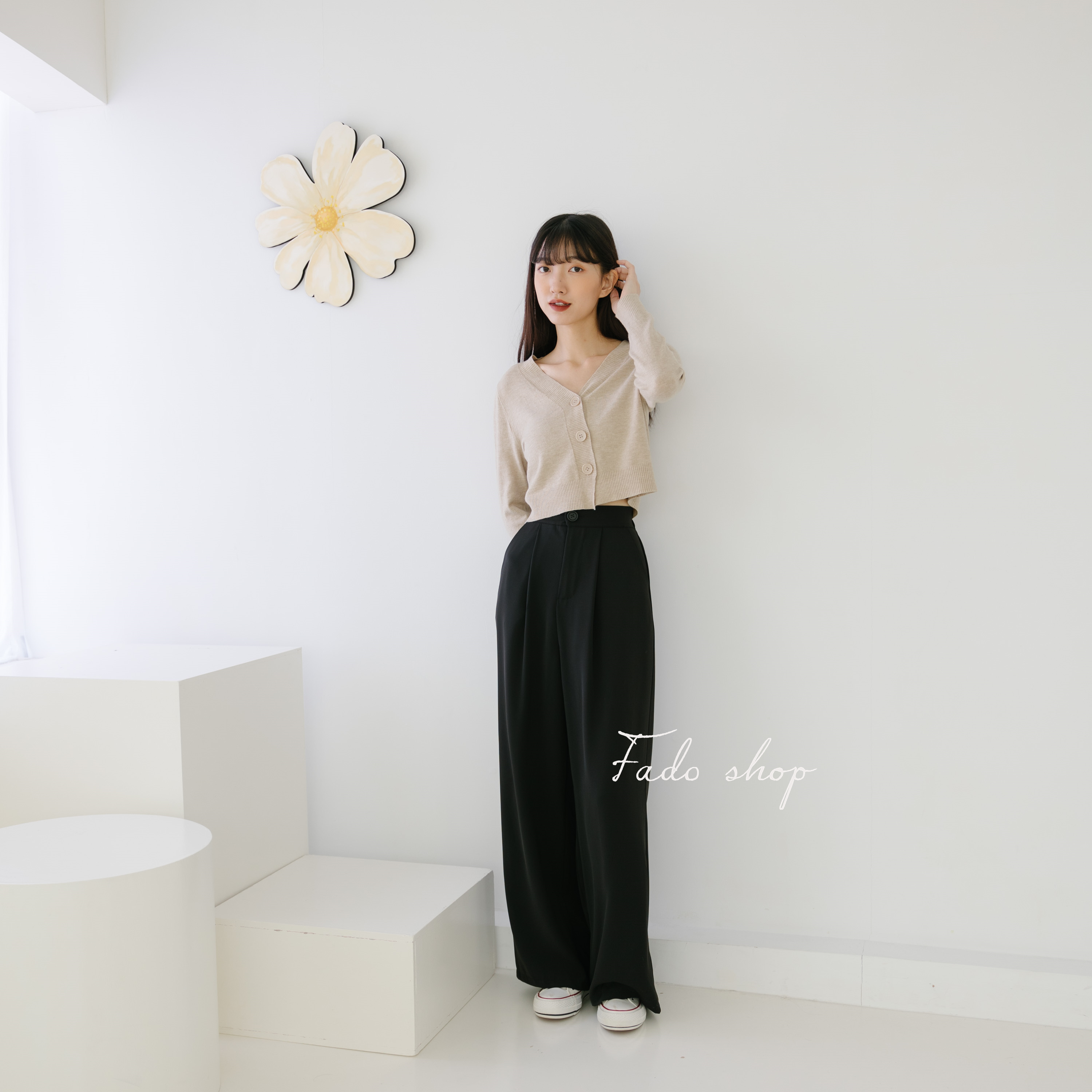 法朵Fado shop｜單釦鬆緊落地褲 273C010 四色