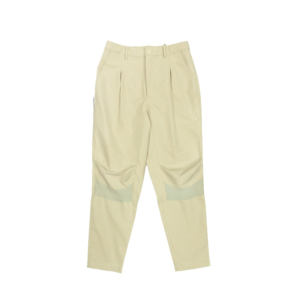 膝活摺長褲-卡其