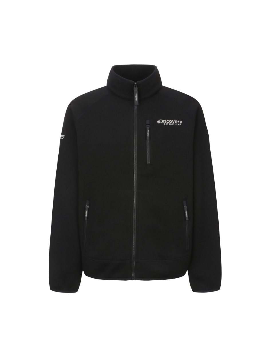Discovery 針織 抓絨 夾克 外套 黑色 男