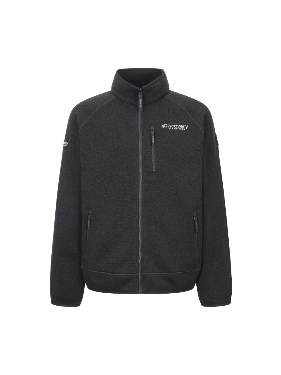 Discovery 針織 抓絨 夾克 外套 碳灰色 男