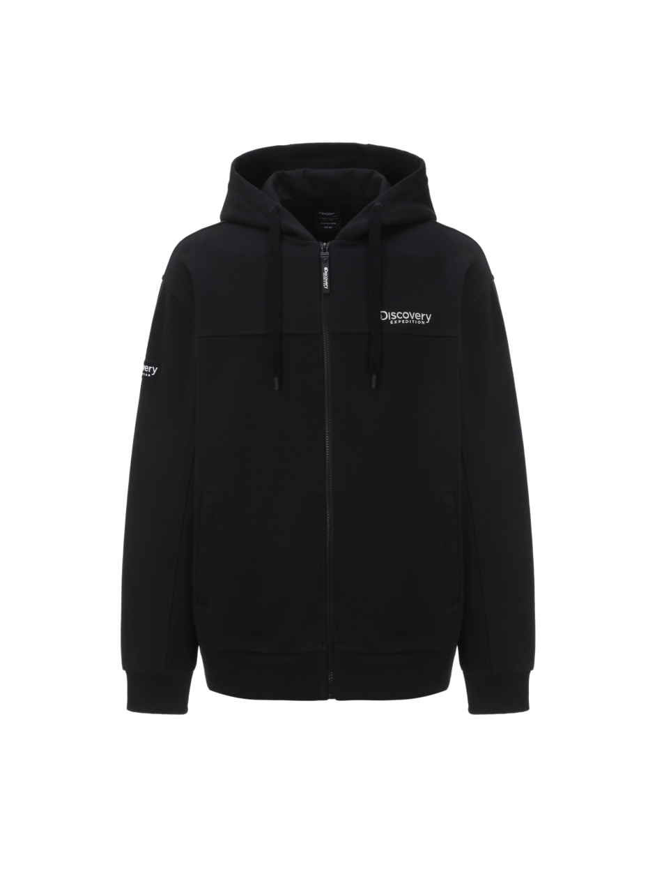 Discovery Lovers 休閒 連帽拉鍊外套 黑色 男