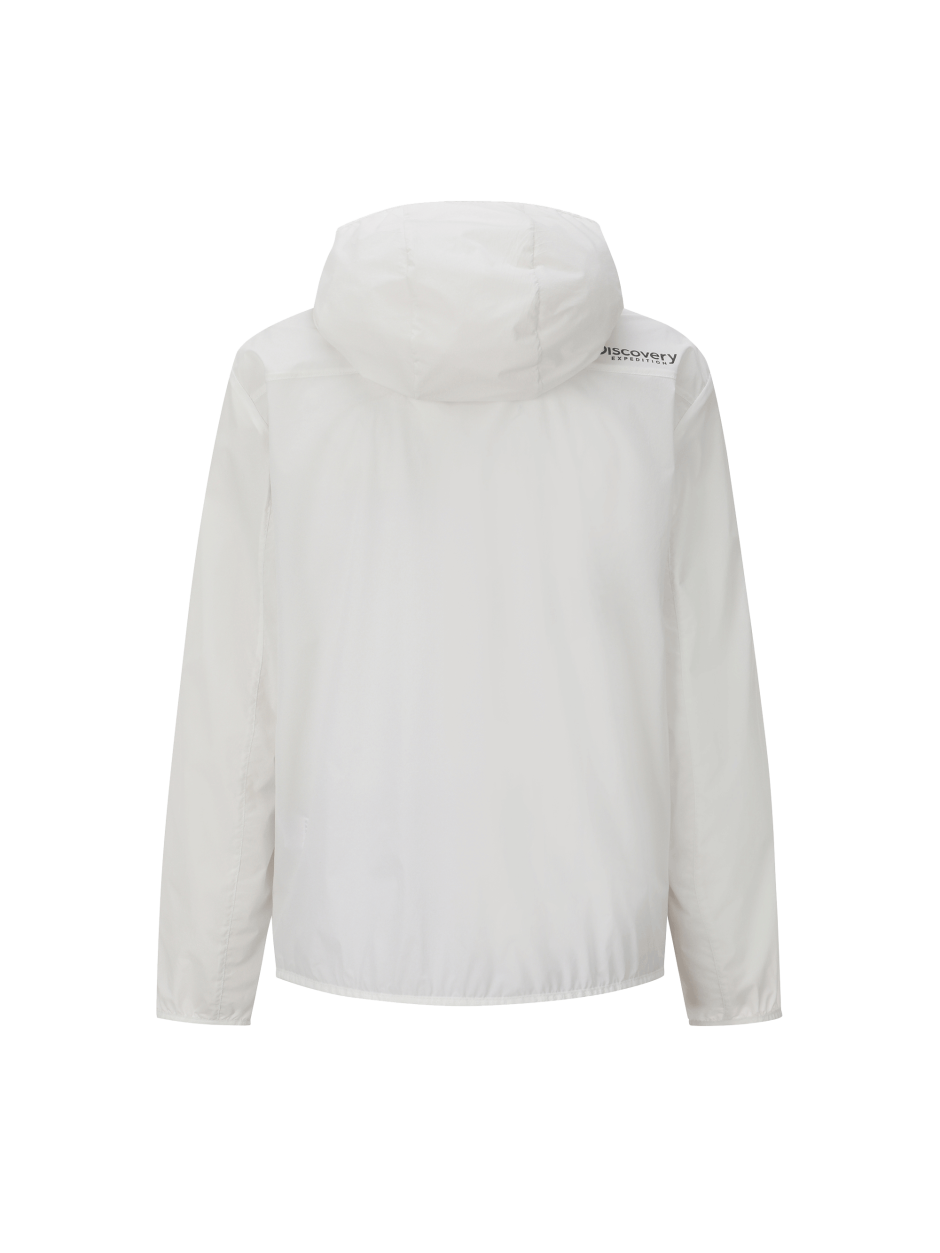 Discovery 輕便 可收納 休閒 風衣 外套 夾克 白色 男