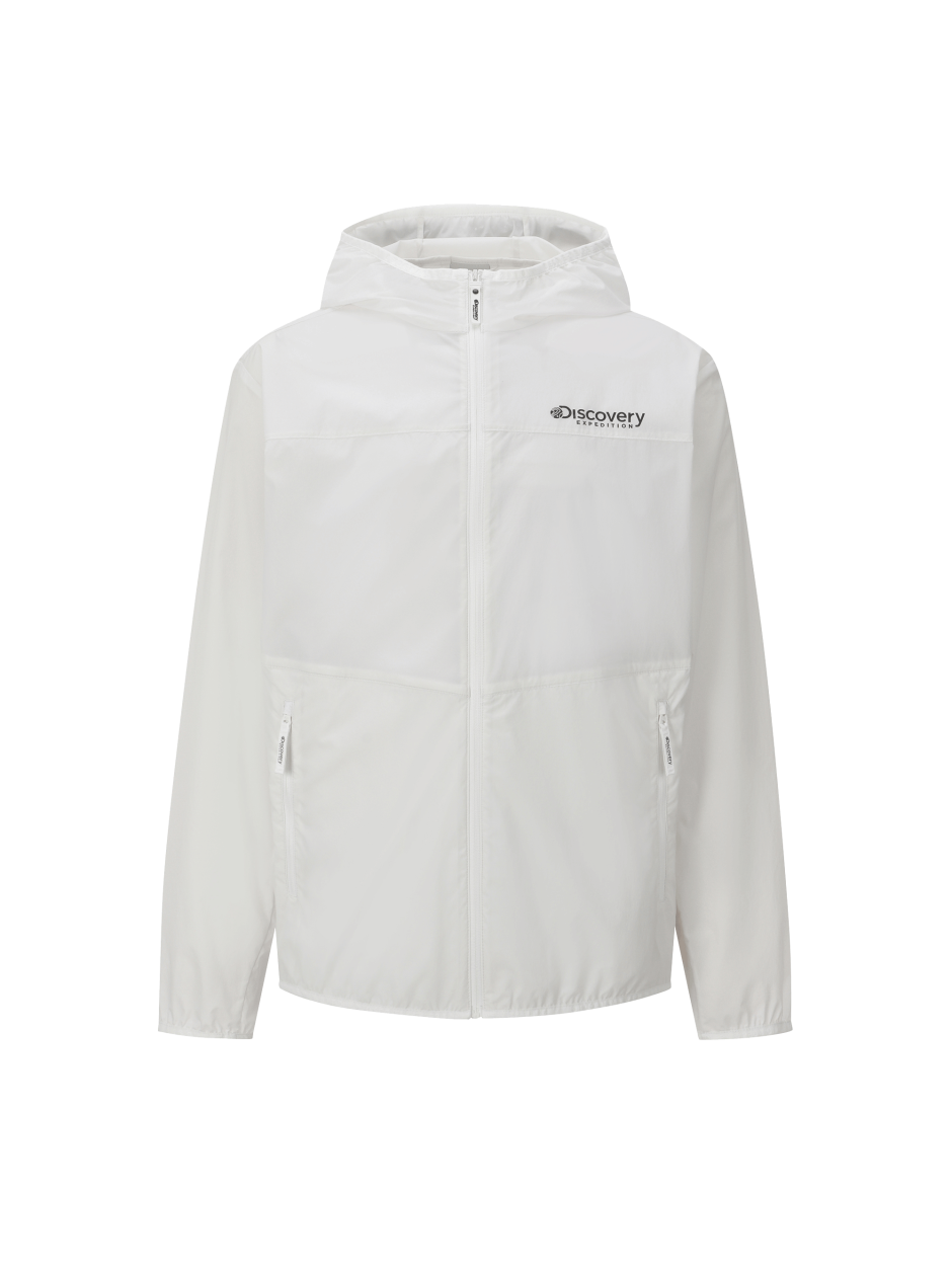 Discovery 輕便 可收納 休閒 風衣 外套 夾克 白色 男