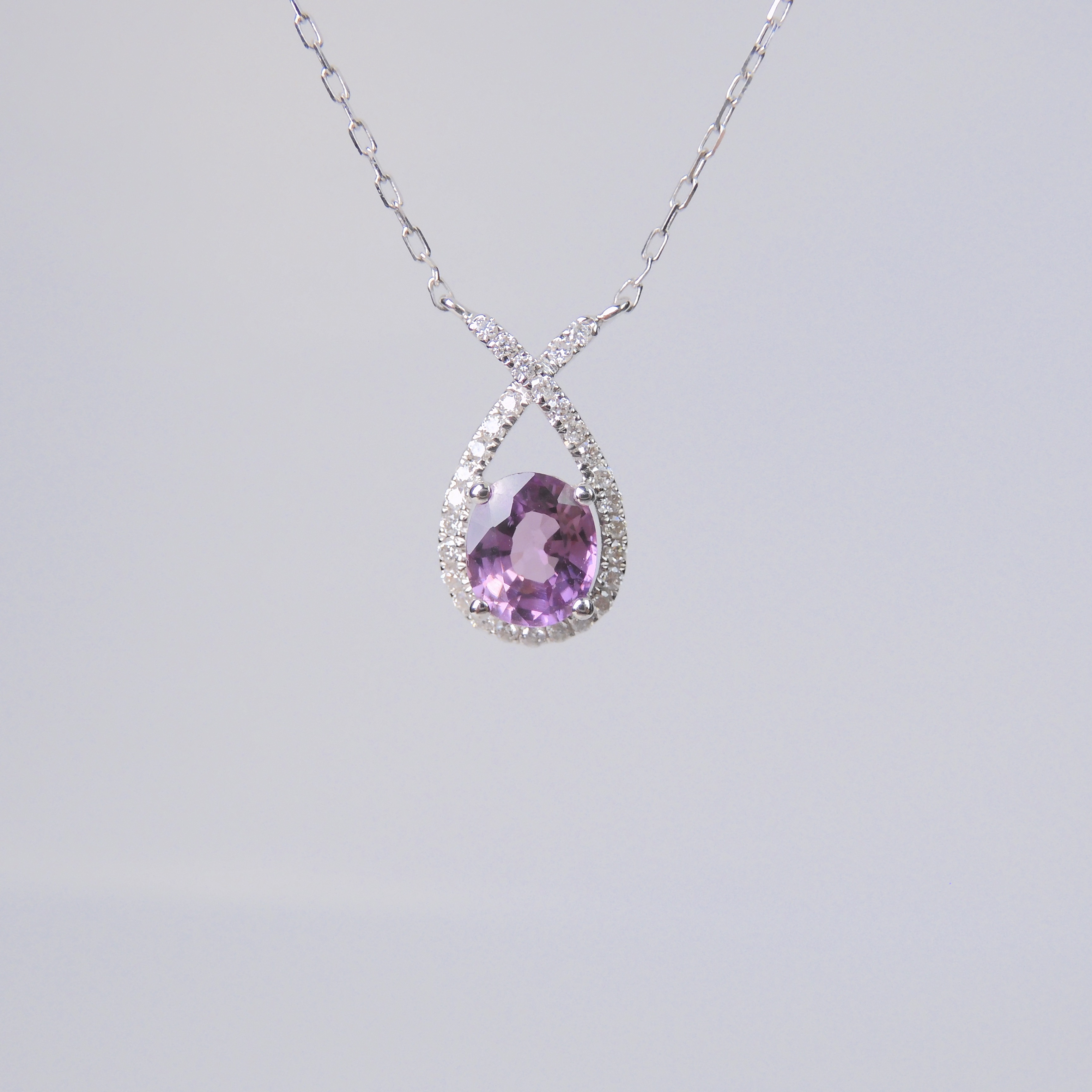 18K金 0.77ct 紫色藍寶石項鏈