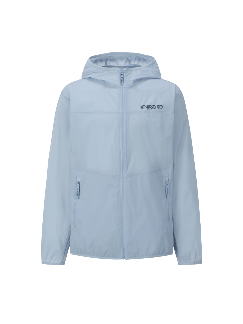 Discovery 輕便 可收納 休閒 風衣 外套 夾克 藍色 男