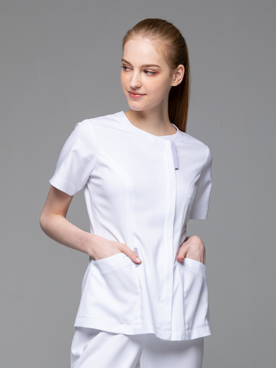 【 AS251-W0 】女護理上衣-AS柔彈布-純粹白
