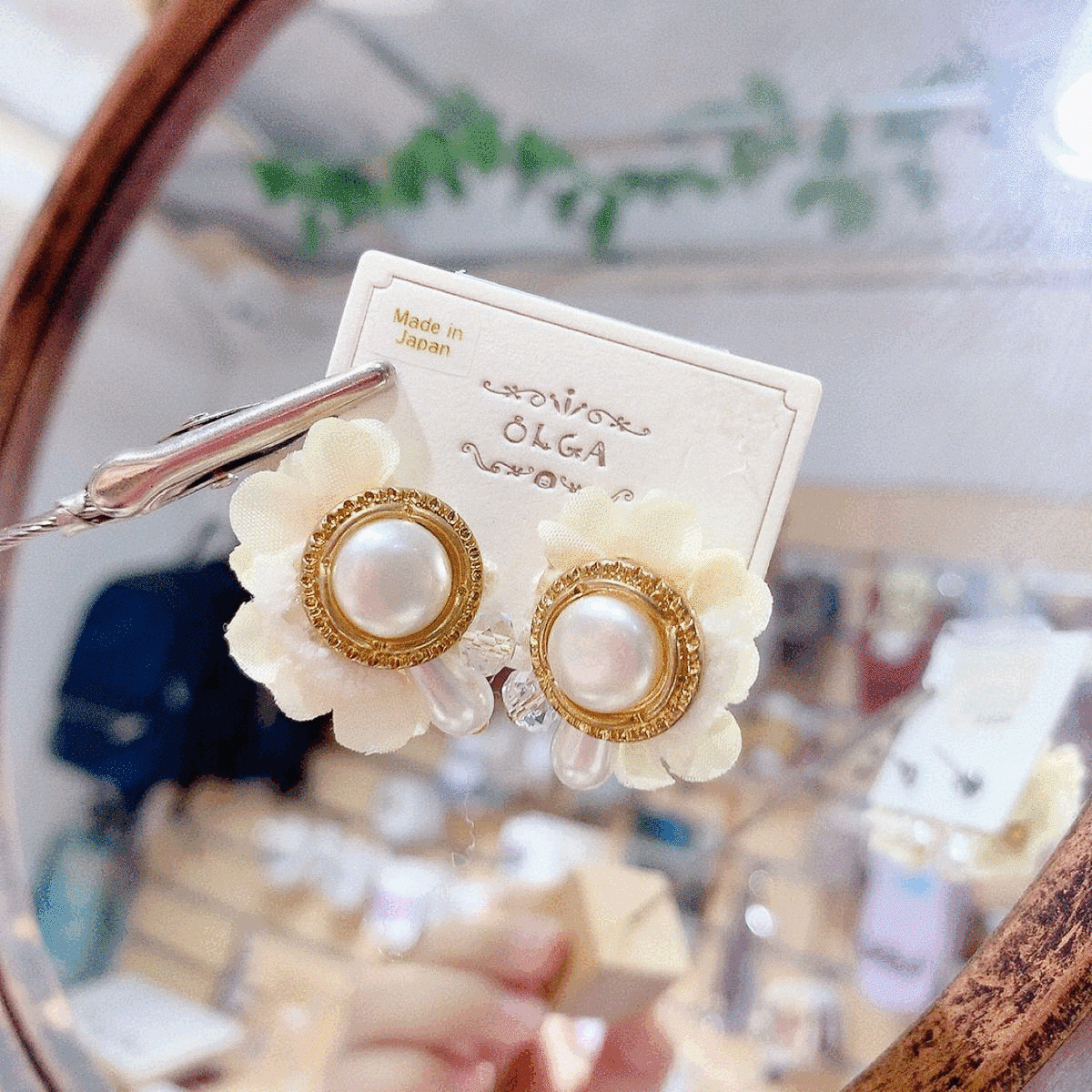 [半價]日本制|人造花復古珍珠耳環[網站限定優惠]