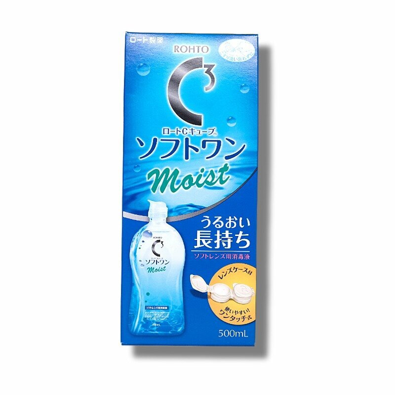 樂敦  【送隱形眼鏡盒】C3 Softone Moist 隱形眼鏡護理液 【深藍色】(500毫升)  【長效滋潤】 平行進口貨品