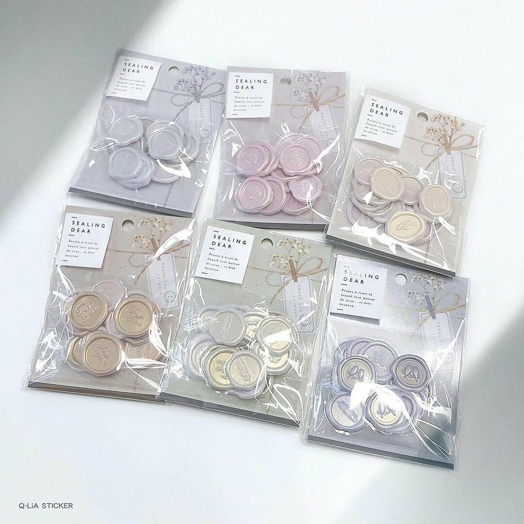 珠光金粉 封蠟印章貼紙包｜日本Q-LiA