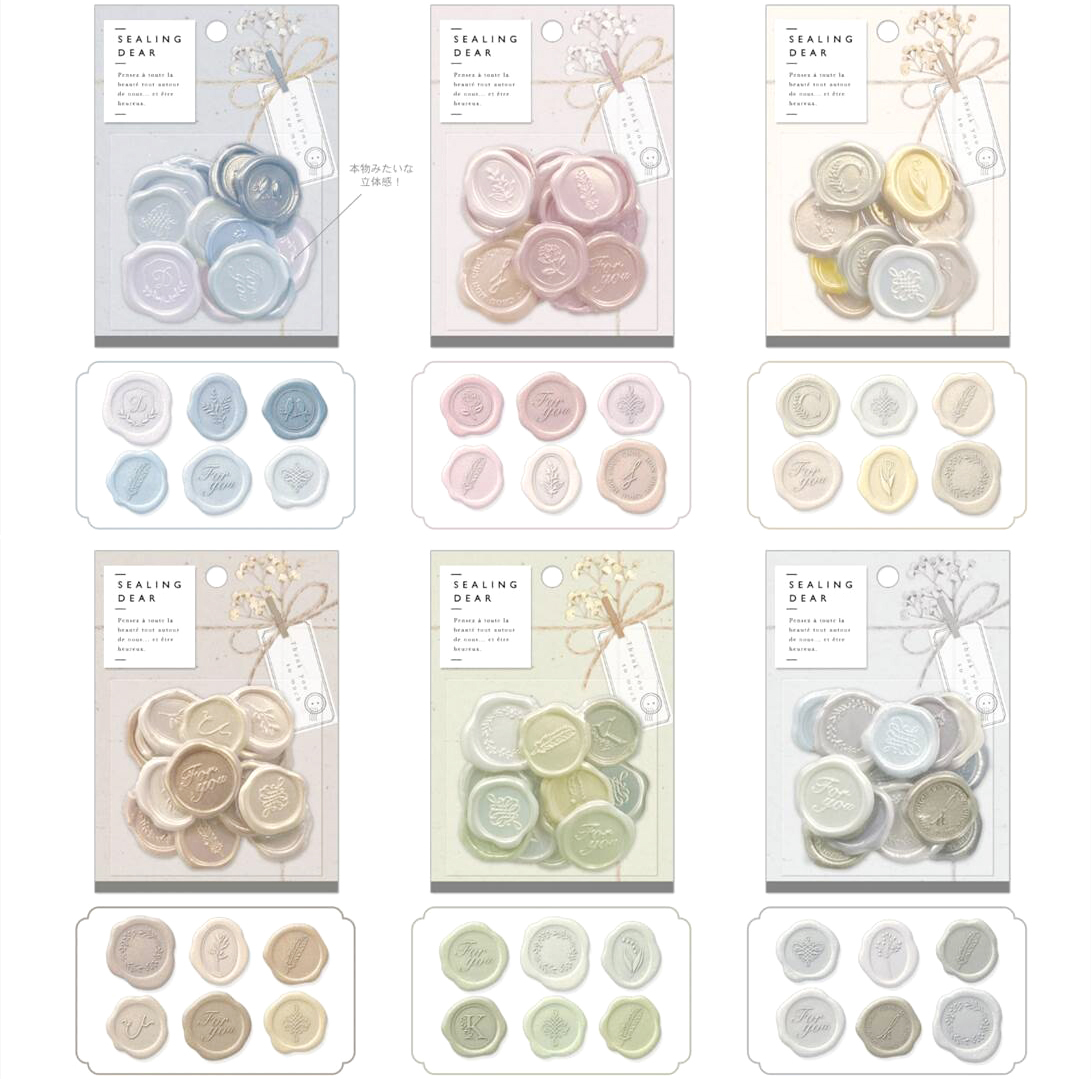 珠光金粉 封蠟印章貼紙包｜日本Q-LiA