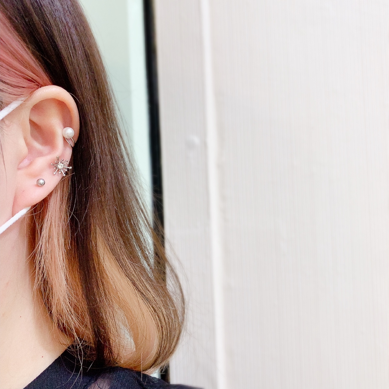 Farbe 燦爛珍珠耳骨夾