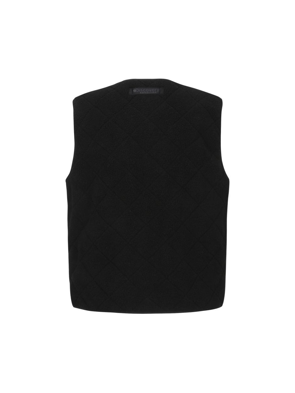 Discovery 雙面縫紉 抓絨 背心 夾克 黑色