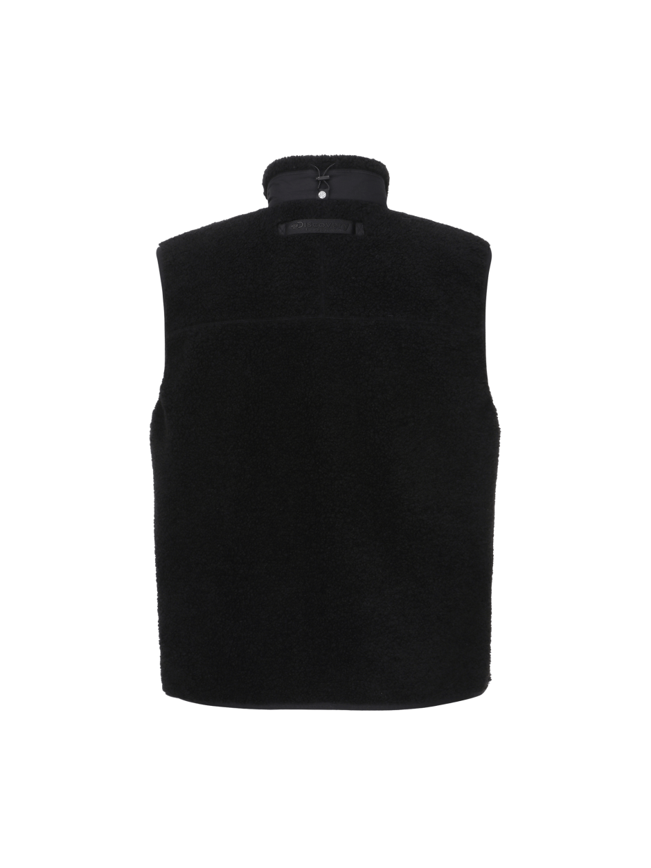 Discovery 百搭 素色 抓絨背心 夾克 黑色