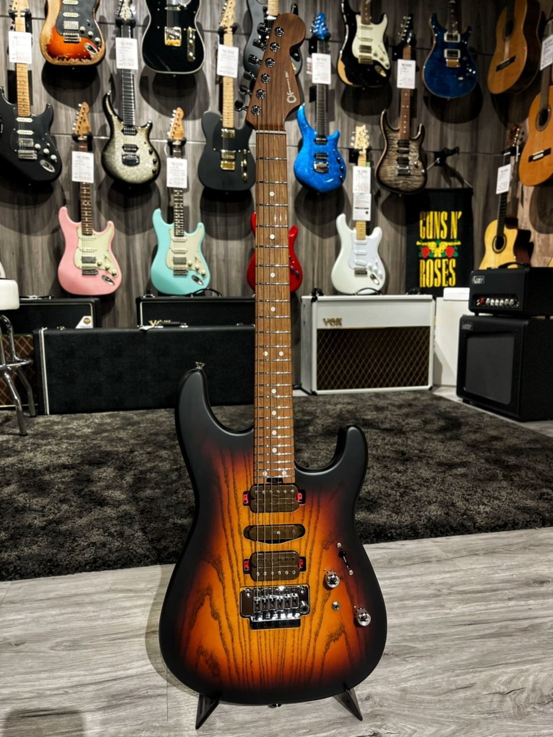 Charvel Guthrie Govan Signature MJ San Dimas SD24 CM Guitar, Caramelized Maple Fingerboard, Three-Tone Sunburst