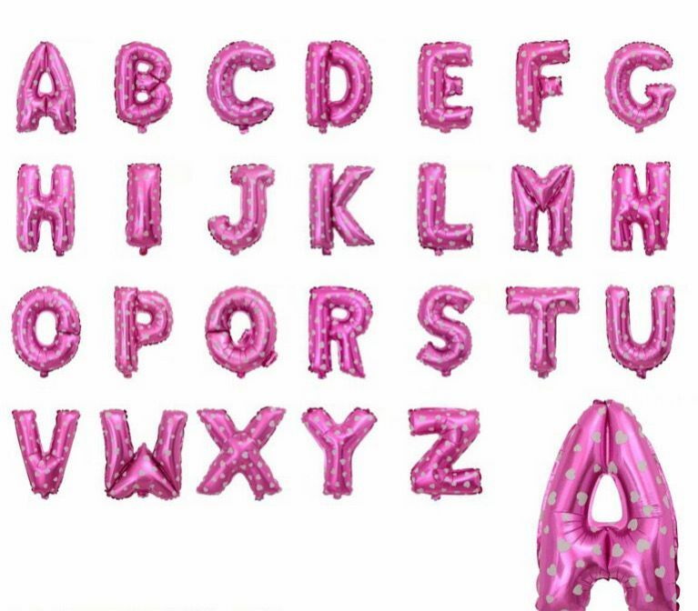 16吋粉色鋁膜字母  👉現貨