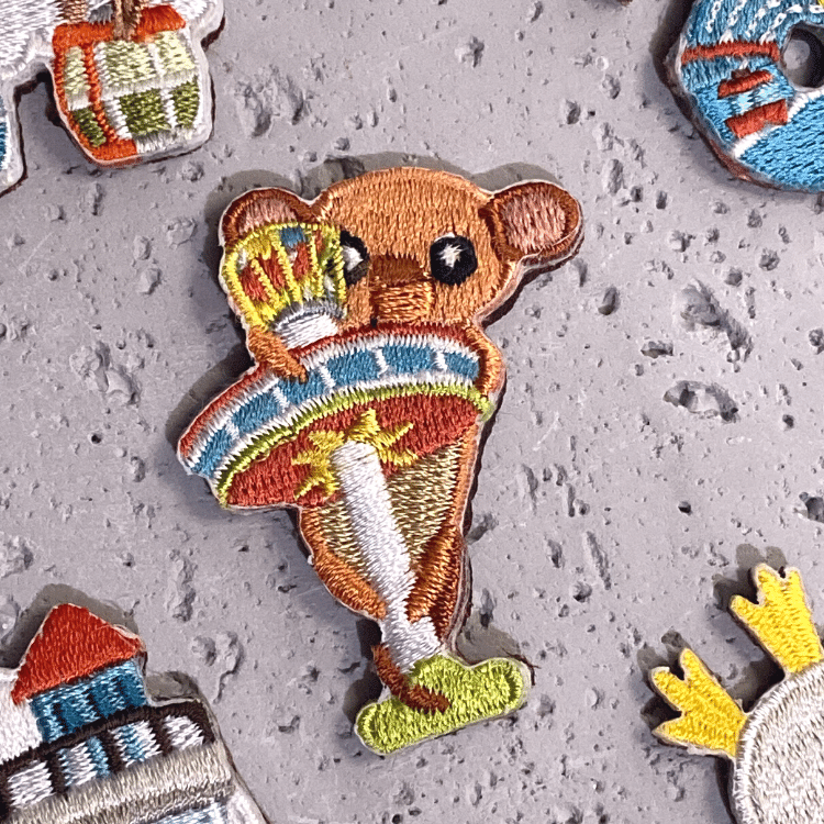 Ocean Park x Littdlework 刺繡別針 蜜熊 & 海洋摩天塔