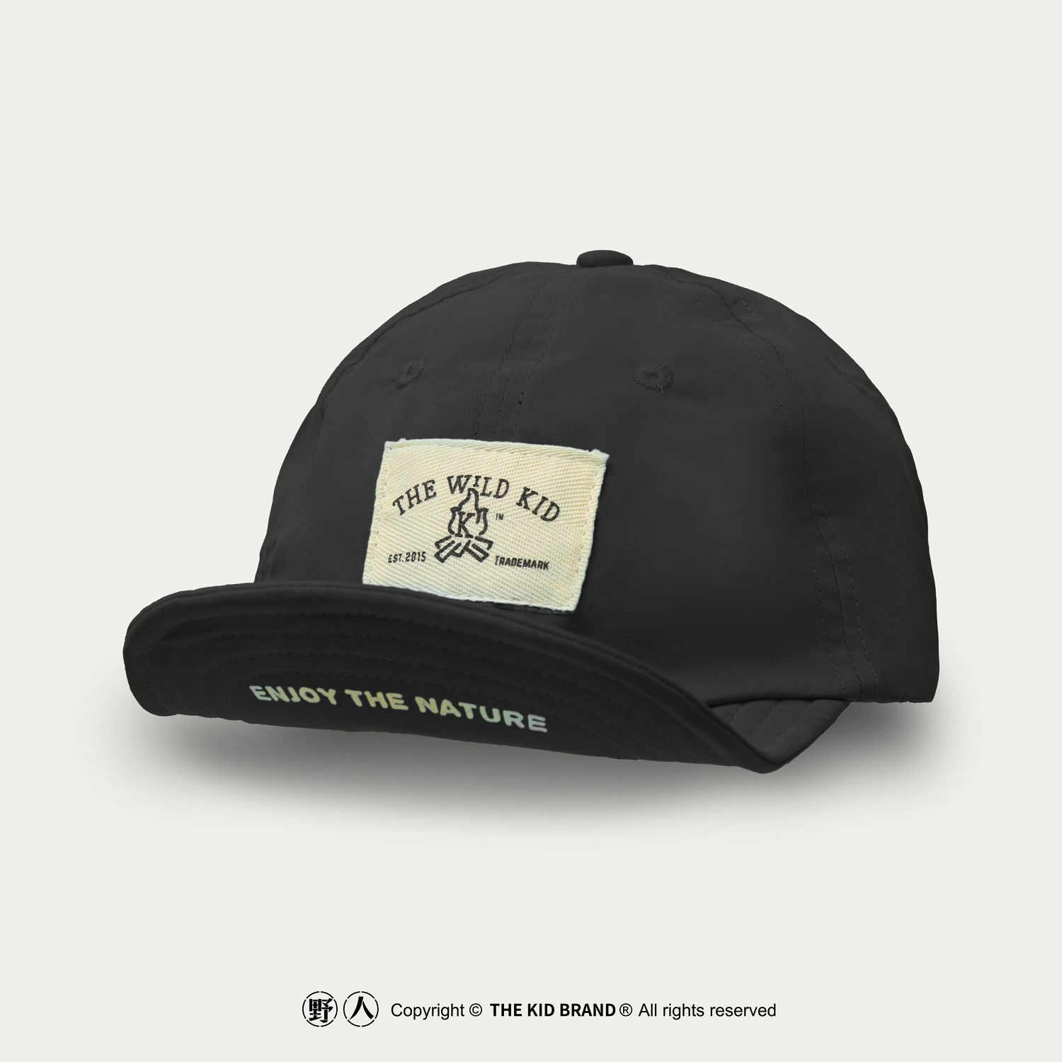 KID ® 野火KID翻簷6片帽 黑