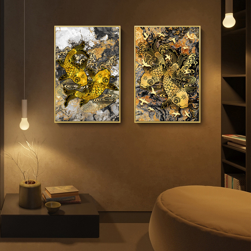 鯉躍龍門無框掛畫