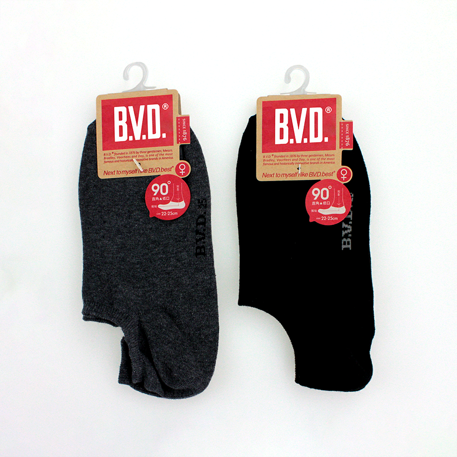 B.V.D。低口直角。女生。船襪B218