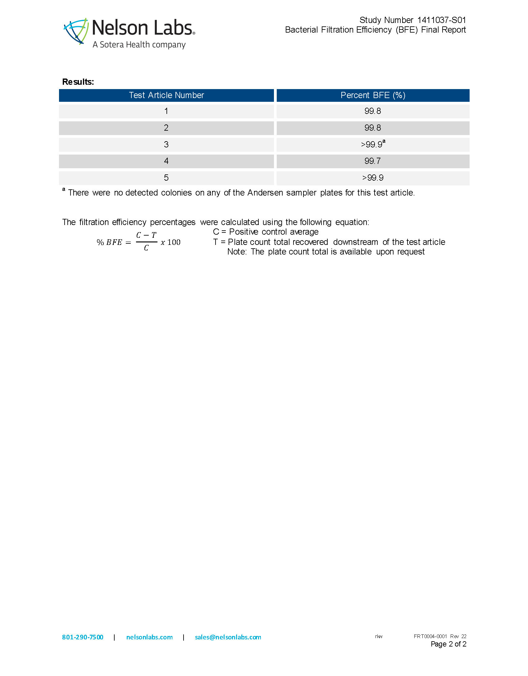 細菌過濾效率BFE測試報告