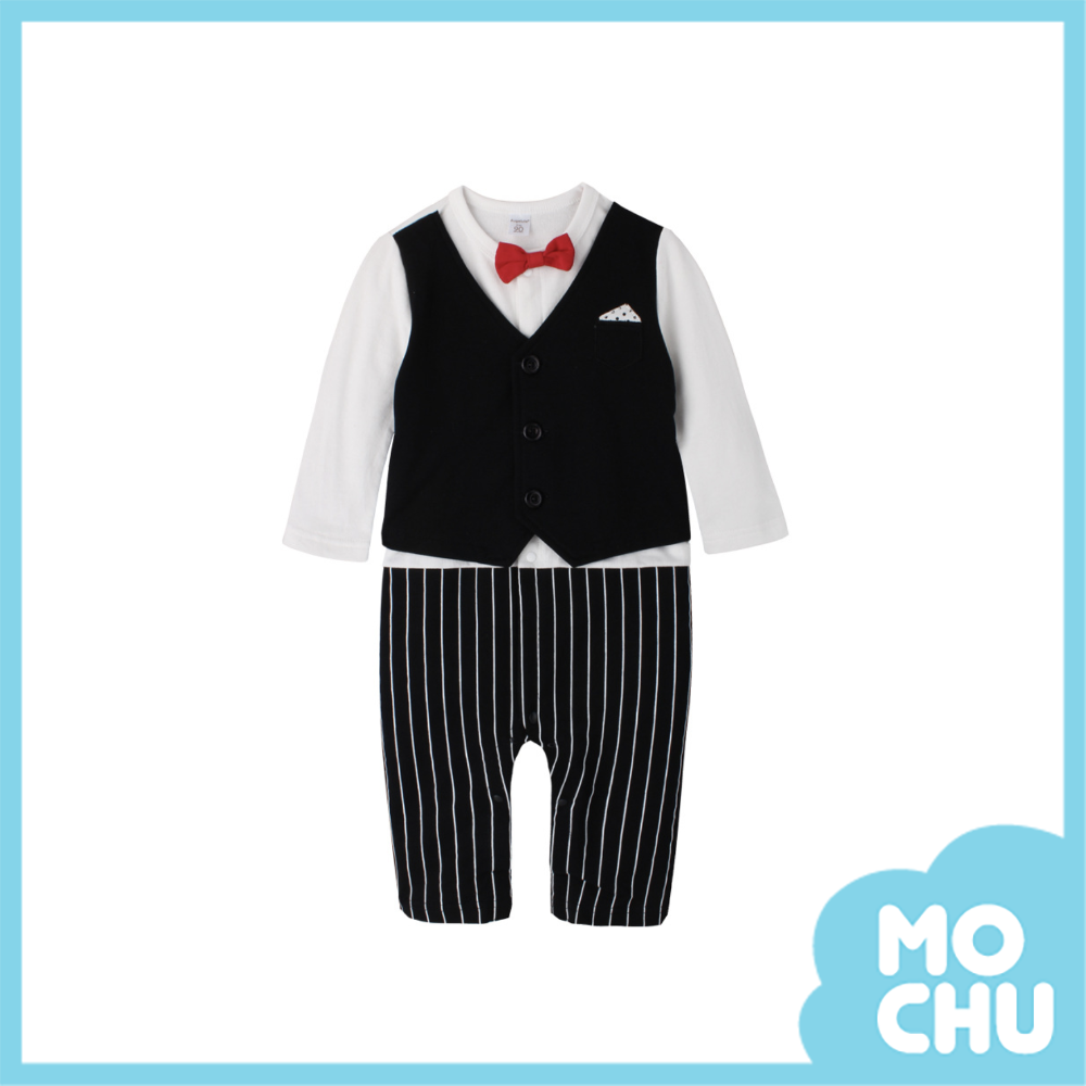 歐風紳士假兩件連身衣(兩色)