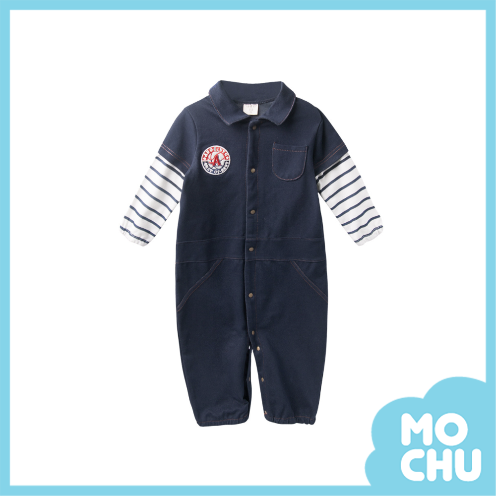 嘻哈牛仔假兩件連身衣