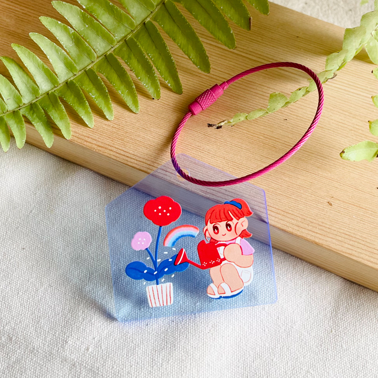 Hoi ホーイ｜絕版｜壓克力吊飾｜Watering｜淺藍