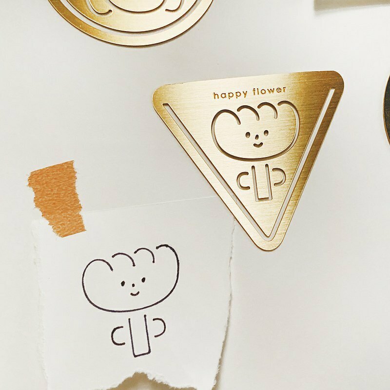 右手超人｜絕版｜黃銅書籤 描圖板｜花