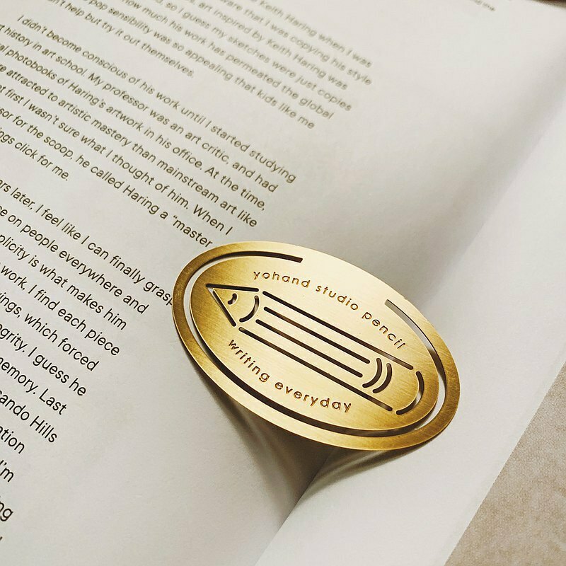 右手超人｜黃銅書籤 描圖板｜筆