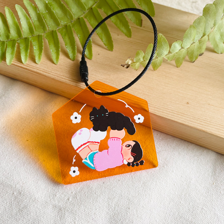 Hoi ホーイ｜絕版｜壓克力吊飾｜Playing｜橘