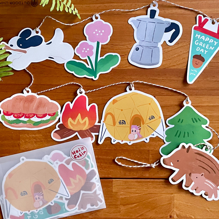 Hoi ホーイ｜露營風心意卡串旗