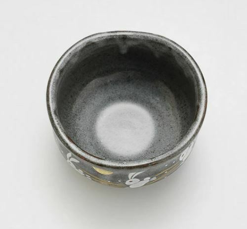 日本製 九谷燒 抹茶碗 月兔子