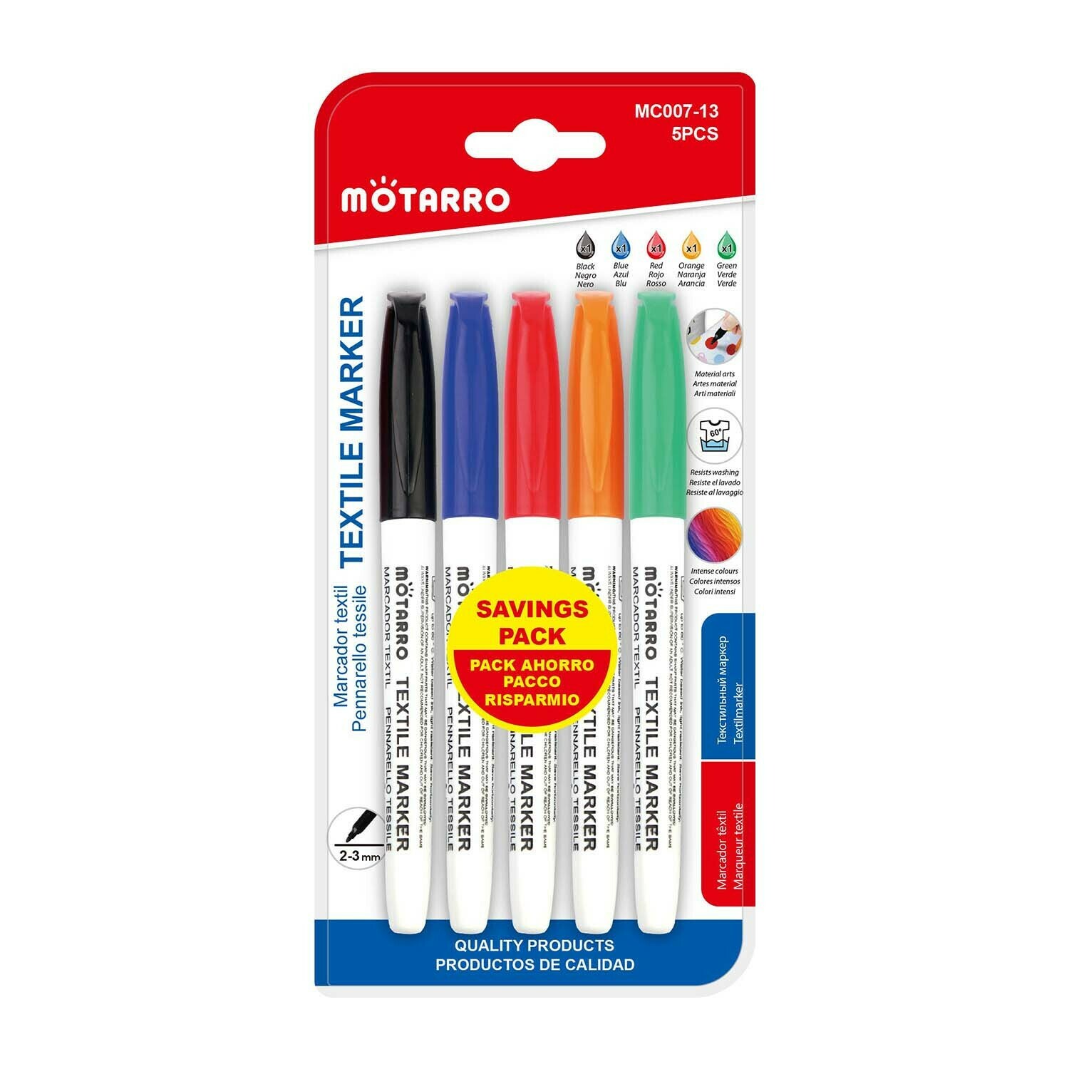 Motarro 布料彩繪笔深色套裝 5枝裝