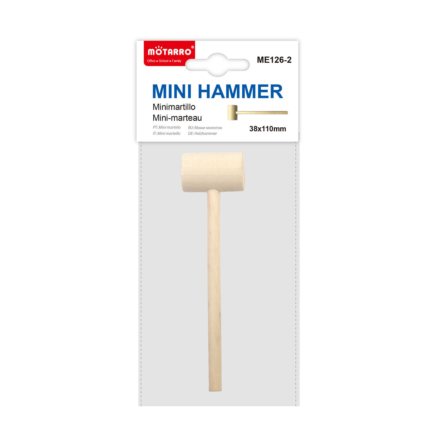 Motarro 11*3.8cm 迷你木質圓形鎚仔 1個
