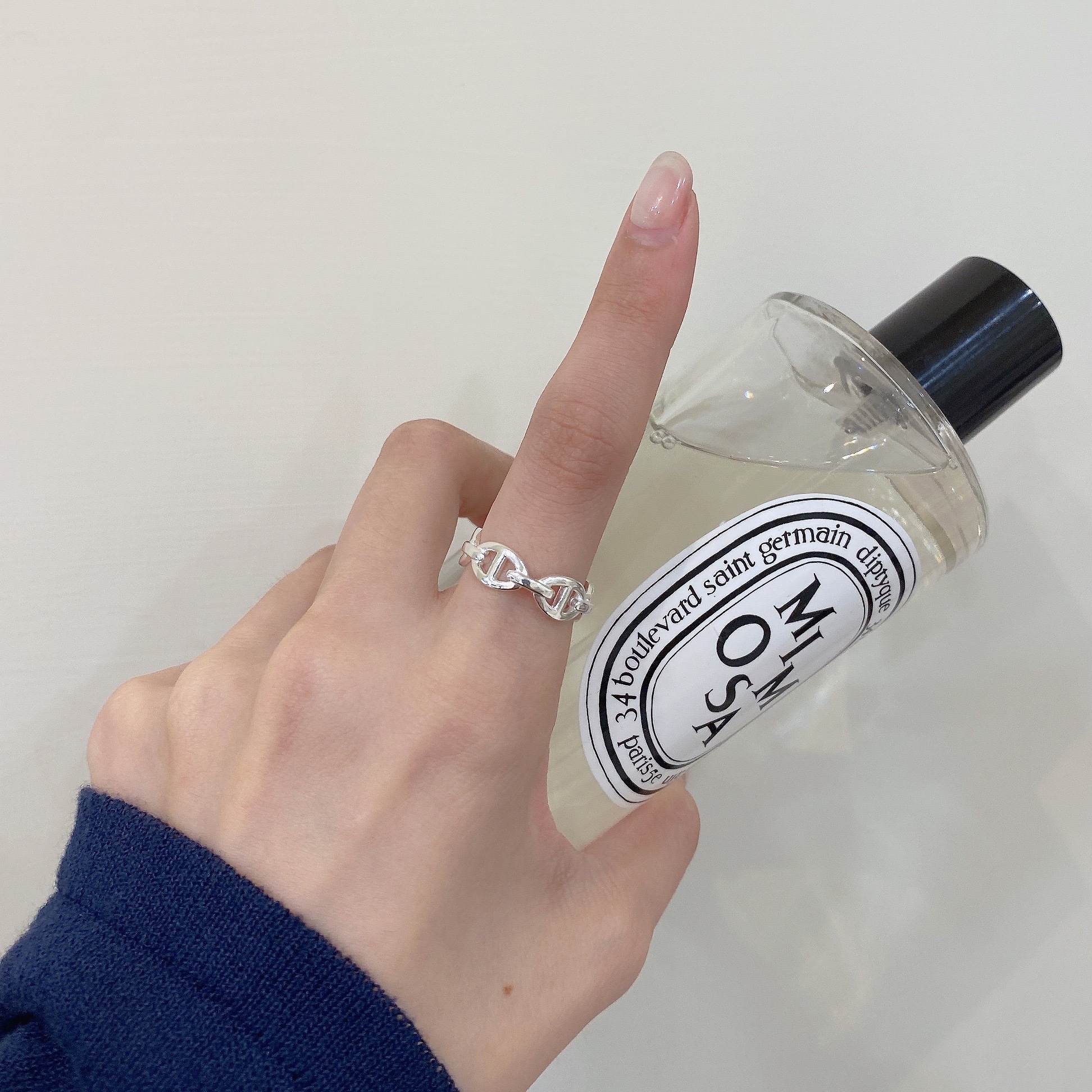 素面豬鼻純銀戒指