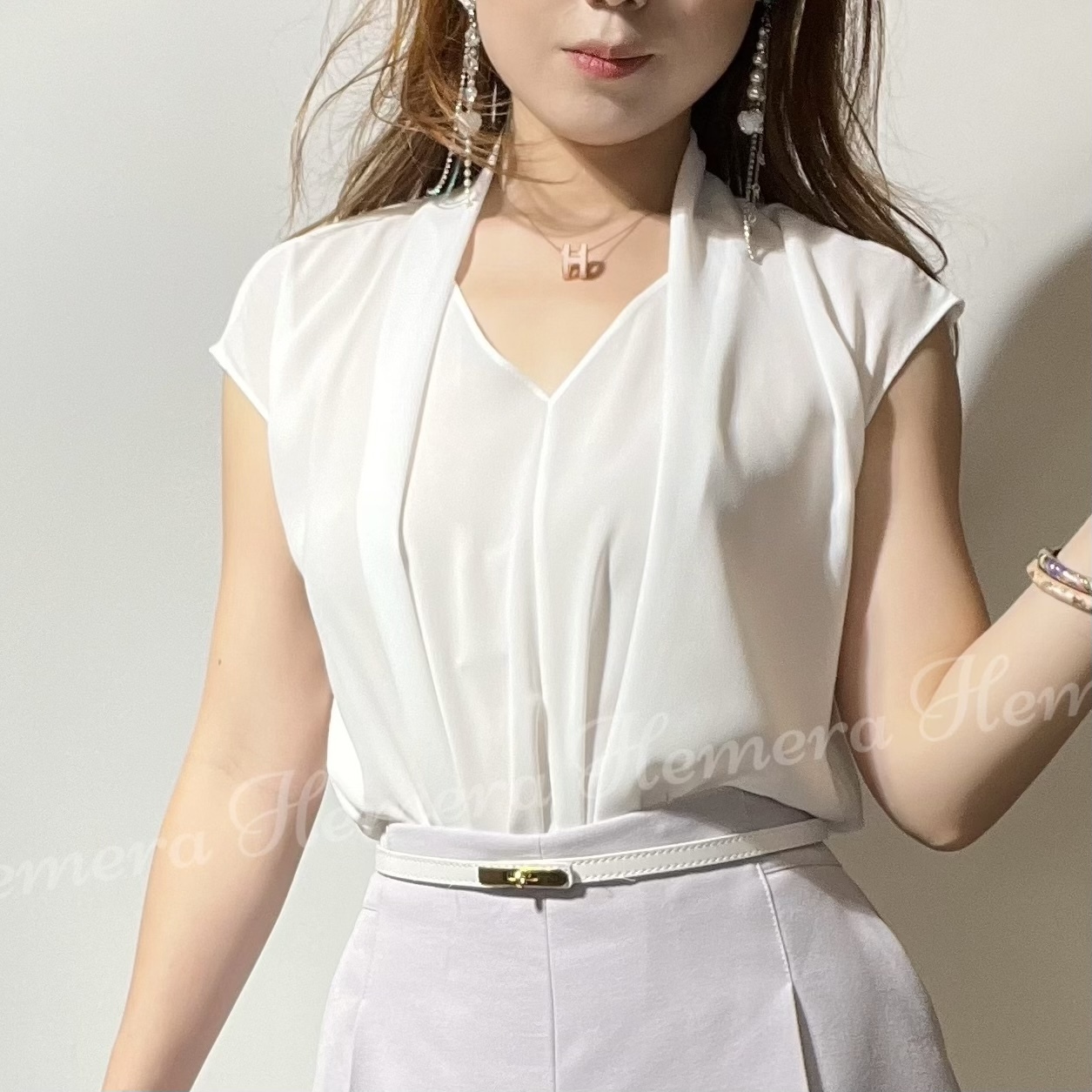 In Stock: Chiffon Diamond Neckline TP22S0916