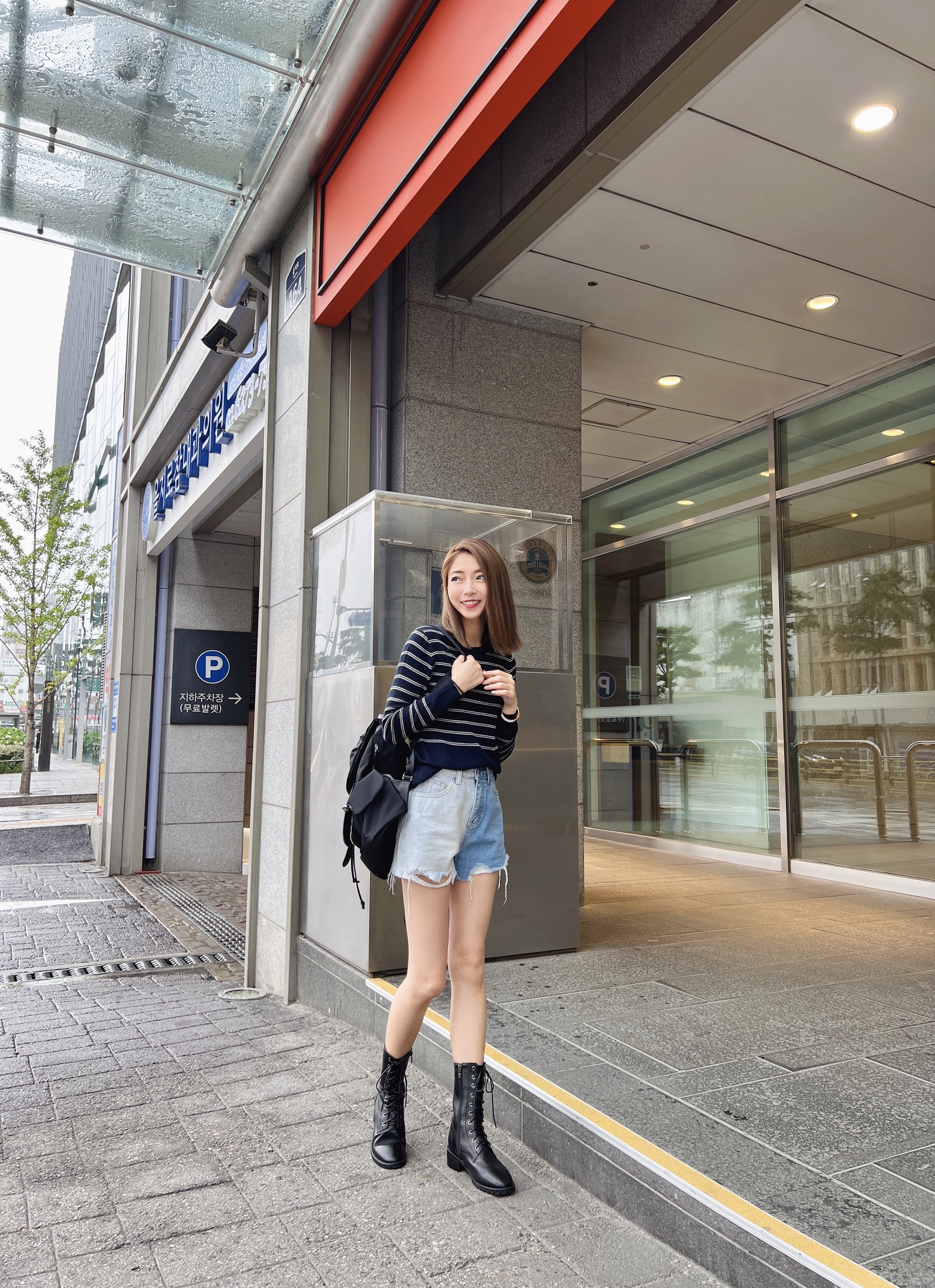 私心款超正點雙色牛仔短褲