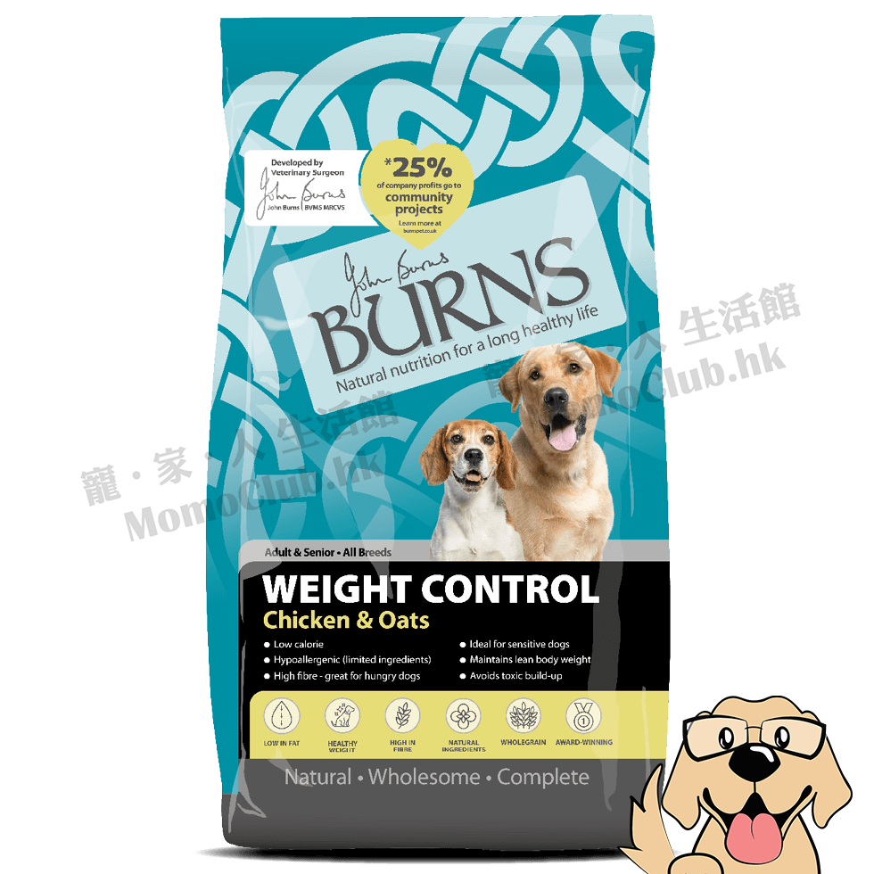 BURNS  - 高燕麥配方狗糧 (體重控制) [ 2KG / 6KG / 12KG ]