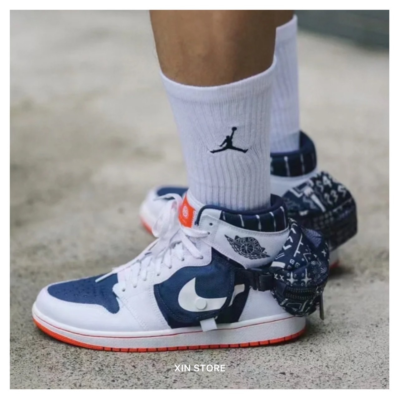 Nike Air Jordan1 High Utility Quai 高筒 喬丹 帆布袋 籃球 白藍