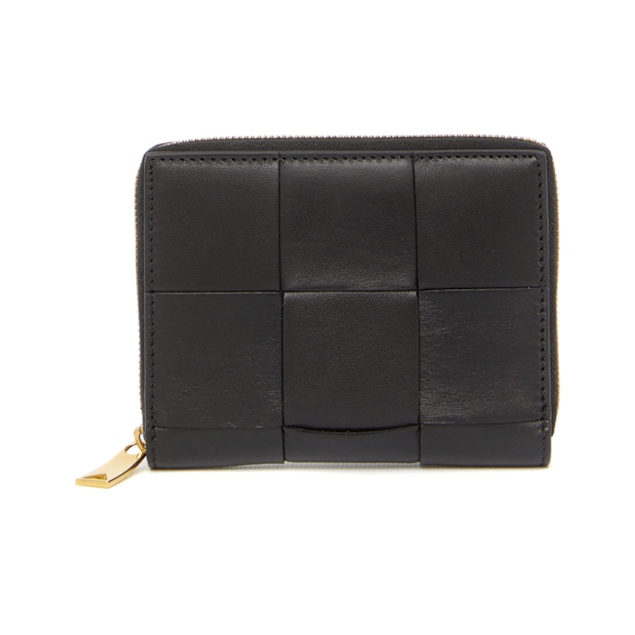 Bottega Veneta BV Intrecciato 小羊皮拉鍊錢包  短夾 黑