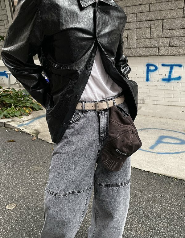 交織文字絨面革意大利天然牛皮腰帶