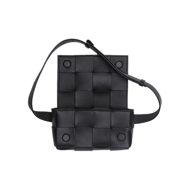 Bottega Veneta  BV Cassette 編織斜跨包 黑
