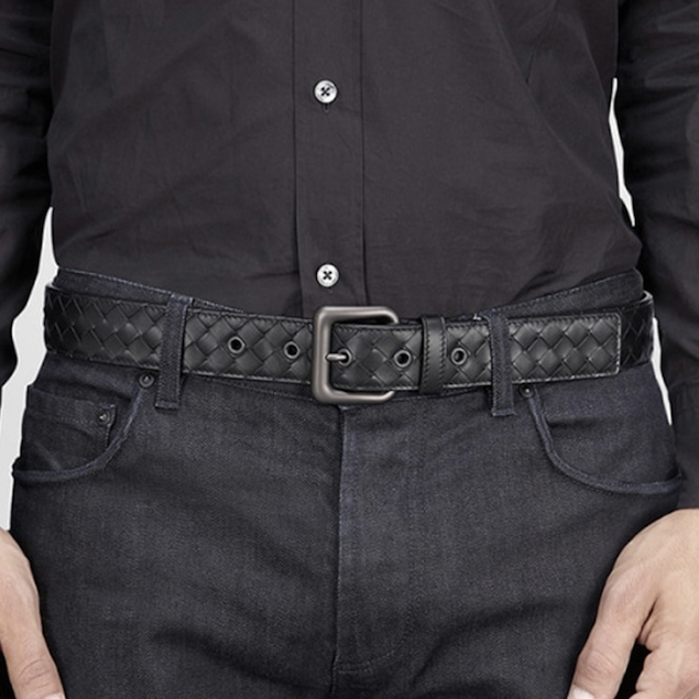 Bottega Veneta BV 編織牛皮皮帶 寬3.5cm