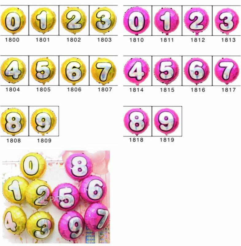 18吋圓型鋁膜數字氣球 👉現貨