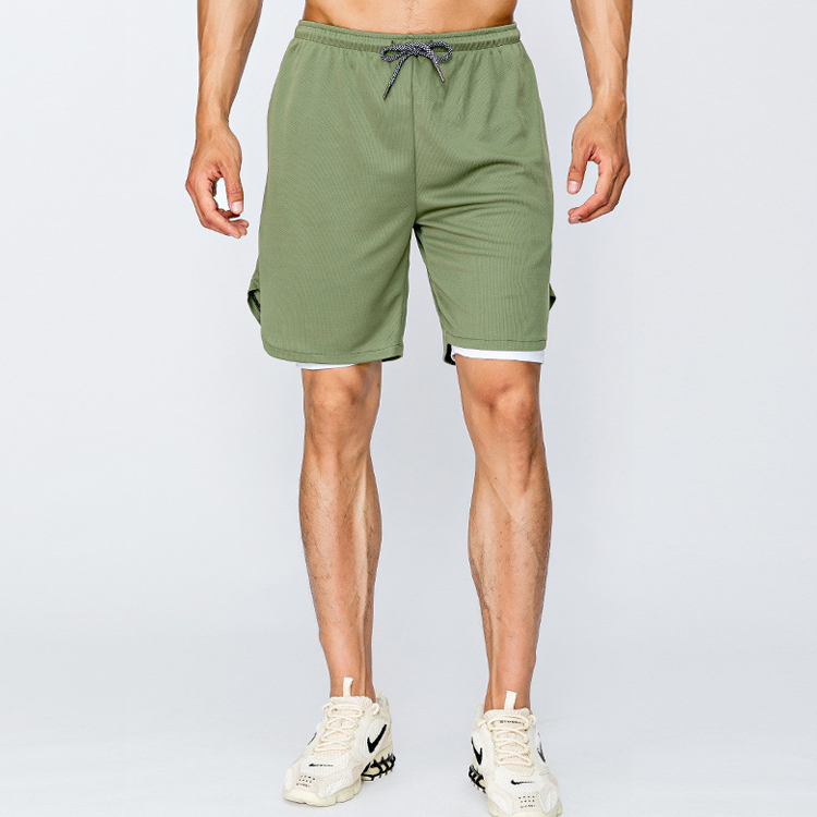 OmmyGod! Molder Double Layer Workout Shorts Green